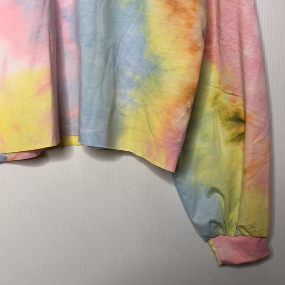Elodie Long Sleeves Pastel Rainbow Tie Dyed Sweatshirt Size Large NEW - Picture 6 of 10